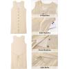 image:imageGPAPENT Linen Dresses for Women Summer Casual Sleeveless Button Down V Neck Pocket Self Tie Knee Length Loose Sun DressBeige