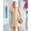 image:imageGPAPENT Linen Dresses for Women Summer Casual Sleeveless Button Down V Neck Pocket Self Tie Knee Length Loose Sun DressBeige