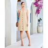 image:imageGPAPENT Linen Dresses for Women Summer Casual Sleeveless Button Down V Neck Pocket Self Tie Knee Length Loose Sun DressBeige