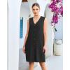 image:imageGPAPENT Linen Dresses for Women Summer Casual Sleeveless Button Down V Neck Pocket Self Tie Knee Length Loose Sun DressBlack