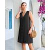 image:imageGPAPENT Linen Dresses for Women Summer Casual Sleeveless Button Down V Neck Pocket Self Tie Knee Length Loose Sun DressBlack