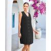 image:imageGPAPENT Linen Dresses for Women Summer Casual Sleeveless Button Down V Neck Pocket Self Tie Knee Length Loose Sun DressBlack