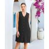 image:imageGPAPENT Linen Dresses for Women Summer Casual Sleeveless Button Down V Neck Pocket Self Tie Knee Length Loose Sun DressBlack