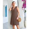 image:imageGPAPENT Linen Dresses for Women Summer Casual Sleeveless Button Down V Neck Pocket Self Tie Knee Length Loose Sun DressCoffee Brown