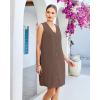 image:imageGPAPENT Linen Dresses for Women Summer Casual Sleeveless Button Down V Neck Pocket Self Tie Knee Length Loose Sun DressCoffee Brown