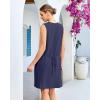 image:imageGPAPENT Linen Dresses for Women Summer Casual Sleeveless Button Down V Neck Pocket Self Tie Knee Length Loose Sun DressNavy Blue