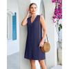 image:imageGPAPENT Linen Dresses for Women Summer Casual Sleeveless Button Down V Neck Pocket Self Tie Knee Length Loose Sun DressNavy Blue