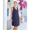 image:imageGPAPENT Linen Dresses for Women Summer Casual Sleeveless Button Down V Neck Pocket Self Tie Knee Length Loose Sun DressNavy Blue