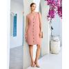 image:imageGPAPENT Linen Dresses for Women Summer Casual Sleeveless Button Down V Neck Pocket Self Tie Knee Length Loose Sun DressPink