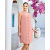 image:imageGPAPENT Linen Dresses for Women Summer Casual Sleeveless Button Down V Neck Pocket Self Tie Knee Length Loose Sun DressPink