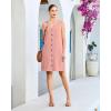 image:imageGPAPENT Linen Dresses for Women Summer Casual Sleeveless Button Down V Neck Pocket Self Tie Knee Length Loose Sun DressPink