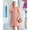 image:imageGPAPENT Linen Dresses for Women Summer Casual Sleeveless Button Down V Neck Pocket Self Tie Knee Length Loose Sun DressPink