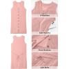 image:imageGPAPENT Linen Dresses for Women Summer Casual Sleeveless Button Down V Neck Pocket Self Tie Knee Length Loose Sun DressPink