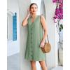 image:imageGPAPENT Linen Dresses for Women Summer Casual Sleeveless Button Down V Neck Pocket Self Tie Knee Length Loose Sun DressSage Green