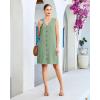 image:imageGPAPENT Linen Dresses for Women Summer Casual Sleeveless Button Down V Neck Pocket Self Tie Knee Length Loose Sun DressSage Green