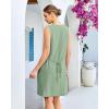 image:imageGPAPENT Linen Dresses for Women Summer Casual Sleeveless Button Down V Neck Pocket Self Tie Knee Length Loose Sun DressSage Green