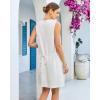 image:imageGPAPENT Linen Dresses for Women Summer Casual Sleeveless Button Down V Neck Pocket Self Tie Knee Length Loose Sun DressWhite