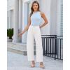 image:imageGRAPENT Barrel Jeans for Women Cropped Trendy High Waisted Baggy Side Seamed Casual Stretchy Denim Pants Wide Leg JeansCream White