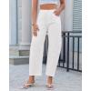 image:imageGRAPENT Barrel Jeans for Women Cropped Trendy High Waisted Baggy Side Seamed Casual Stretchy Denim Pants Wide Leg JeansCream White