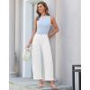 image:imageGRAPENT Barrel Jeans for Women Cropped Trendy High Waisted Baggy Side Seamed Casual Stretchy Denim Pants Wide Leg JeansCream White