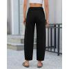 image:imageGRAPENT Barrel Jeans for Women Cropped Trendy High Waisted Baggy Side Seamed Casual Stretchy Denim Pants Wide Leg JeansTrue Black