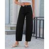 image:imageGRAPENT Barrel Jeans for Women Cropped Trendy High Waisted Baggy Side Seamed Casual Stretchy Denim Pants Wide Leg JeansTrue Black
