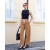 image:imageGRAPENT Barrel Jeans for Women Trendy High Waisted Cropped Baggy Wide Leg Pull On Elastic Waist Stretchy Denim PantsCaramel