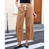 image:imageGRAPENT Barrel Jeans for Women Trendy High Waisted Cropped Baggy Wide Leg Pull On Elastic Waist Stretchy Denim PantsCaramel