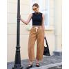 image:imageGRAPENT Barrel Jeans for Women Trendy High Waisted Cropped Baggy Wide Leg Pull On Elastic Waist Stretchy Denim PantsCaramel
