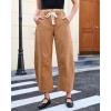 image:imageGRAPENT Barrel Jeans for Women Trendy High Waisted Cropped Baggy Wide Leg Pull On Elastic Waist Stretchy Denim PantsCaramel