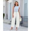 image:imageGRAPENT Barrel Jeans for Women Trendy High Waisted Cropped Baggy Wide Leg Pull On Elastic Waist Stretchy Denim PantsCream White