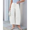 image:imageGRAPENT Barrel Jeans for Women Trendy High Waisted Cropped Baggy Wide Leg Pull On Elastic Waist Stretchy Denim PantsCream White