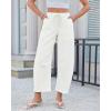 image:imageGRAPENT Barrel Jeans for Women Trendy High Waisted Cropped Baggy Wide Leg Pull On Elastic Waist Stretchy Denim PantsCream White