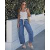 image:imageGRAPENT Barrel Jeans for Women Trendy High Waisted Cropped Baggy Wide Leg Pull On Elastic Waist Stretchy Denim PantsMidnight Blue