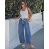 image:imageGRAPENT Barrel Jeans for Women Trendy High Waisted Cropped Baggy Wide Leg Pull On Elastic Waist Stretchy Denim PantsMidnight Blue