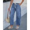 image:imageGRAPENT Barrel Jeans for Women Trendy High Waisted Cropped Baggy Wide Leg Pull On Elastic Waist Stretchy Denim PantsMidnight Blue