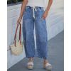 image:imageGRAPENT Barrel Jeans for Women Trendy High Waisted Cropped Baggy Wide Leg Pull On Elastic Waist Stretchy Denim PantsMidnight Blue