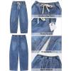 image:imageGRAPENT Barrel Jeans for Women Trendy High Waisted Cropped Baggy Wide Leg Pull On Elastic Waist Stretchy Denim PantsMidnight Blue