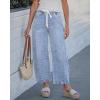 image:imageGRAPENT Barrel Jeans for Women Trendy High Waisted Cropped Baggy Wide Leg Pull On Elastic Waist Stretchy Denim PantsReef Blue