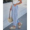 image:imageGRAPENT Barrel Jeans for Women Trendy High Waisted Cropped Baggy Wide Leg Pull On Elastic Waist Stretchy Denim PantsReef Blue