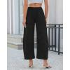 image:imageGRAPENT Barrel Jeans for Women Trendy High Waisted Cropped Baggy Wide Leg Pull On Elastic Waist Stretchy Denim PantsTrue Black
