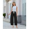 image:imageGRAPENT Barrel Jeans for Women Trendy High Waisted Cropped Baggy Wide Leg Pull On Elastic Waist Stretchy Denim PantsTrue Black