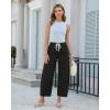 image:imageGRAPENT Barrel Jeans for Women Trendy High Waisted Cropped Baggy Wide Leg Pull On Elastic Waist Stretchy Denim PantsTrue Black