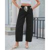 image:imageGRAPENT Barrel Jeans for Women Trendy High Waisted Cropped Baggy Wide Leg Pull On Elastic Waist Stretchy Denim PantsTrue Black