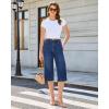image:imageGRAPENT Capri Jeans for Women Wide Leg Trendy High Waisted Side Seam Stretchy Denim Capris Pants Summer Casual JeansClassic Blue