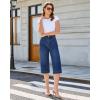 image:imageGRAPENT Capri Jeans for Women Wide Leg Trendy High Waisted Side Seam Stretchy Denim Capris Pants Summer Casual JeansClassic Blue