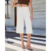 image:imageGRAPENT Capri Jeans for Women Wide Leg Trendy High Waisted Side Seam Stretchy Denim Capris Pants Summer Casual JeansCream White