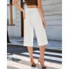 image:imageGRAPENT Capri Jeans for Women Wide Leg Trendy High Waisted Side Seam Stretchy Denim Capris Pants Summer Casual JeansCream White