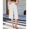 image:imageGRAPENT Capri Jeans for Women Wide Leg Trendy High Waisted Side Seam Stretchy Denim Capris Pants Summer Casual JeansCream White