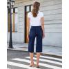 image:imageGRAPENT Capri Jeans for Women Wide Leg Trendy High Waisted Side Seam Stretchy Denim Capris Pants Summer Casual JeansDarkness Blue
